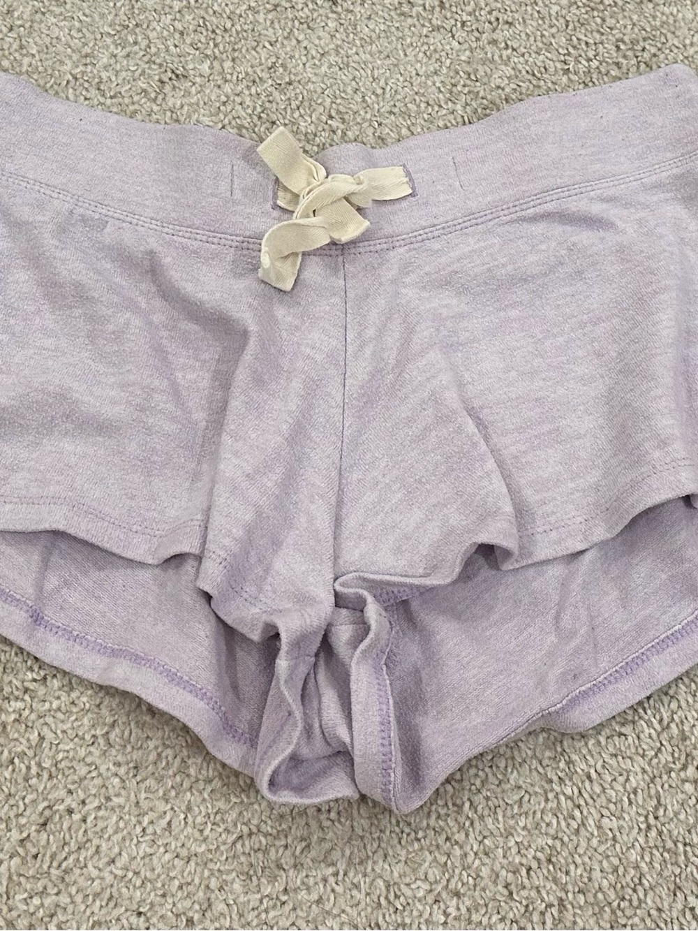 Gilly Hicks Lavender Lounge Shorts with Cream Ribbon